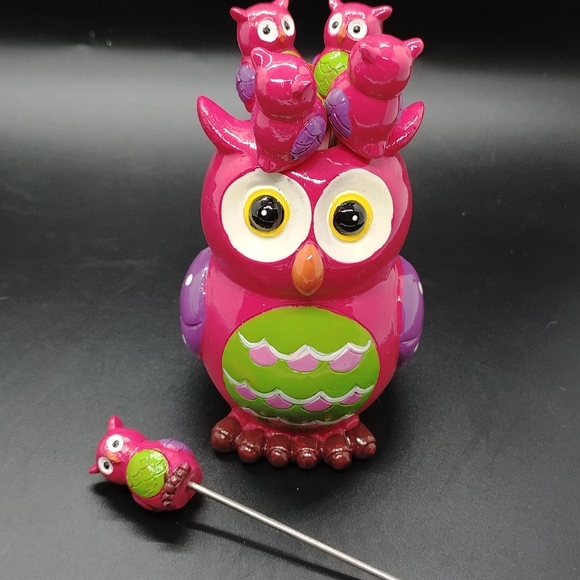 Owl cocktail fork set with owl holder - Picture 8 of 16